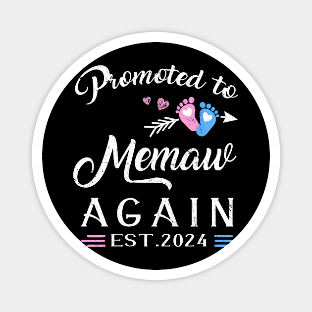 Promoted To Memaw Again Est 2024 Pregnancy Announcement Magnet by New Hights